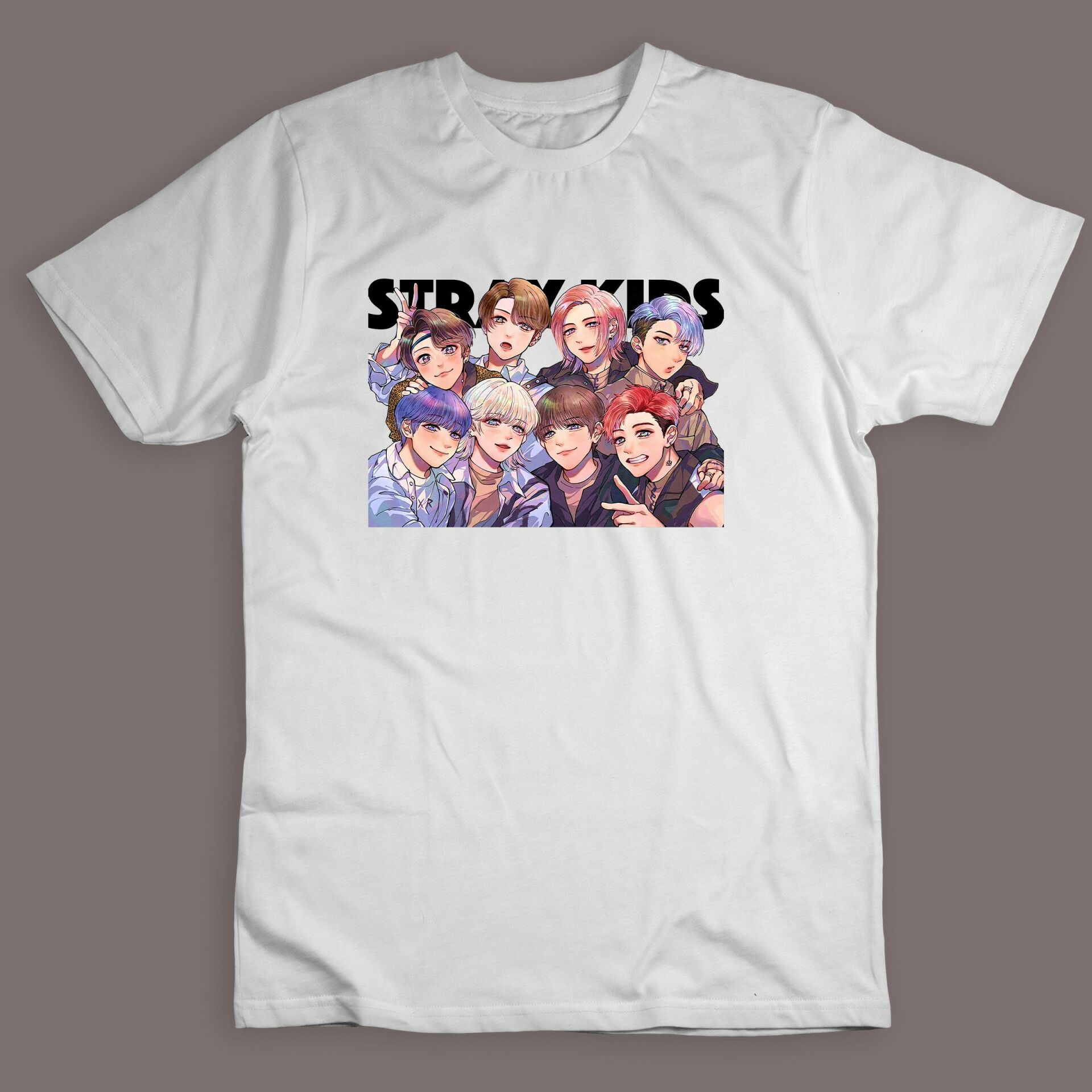 Stray Kids K-Pop Müzik Grubu Baskılı Tshirt