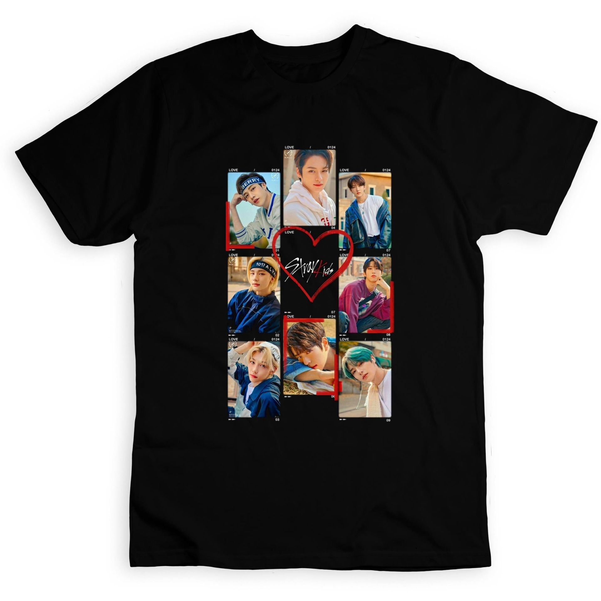 Stray Kids K-Pop Müzik Grubu Baskılı Tshirt