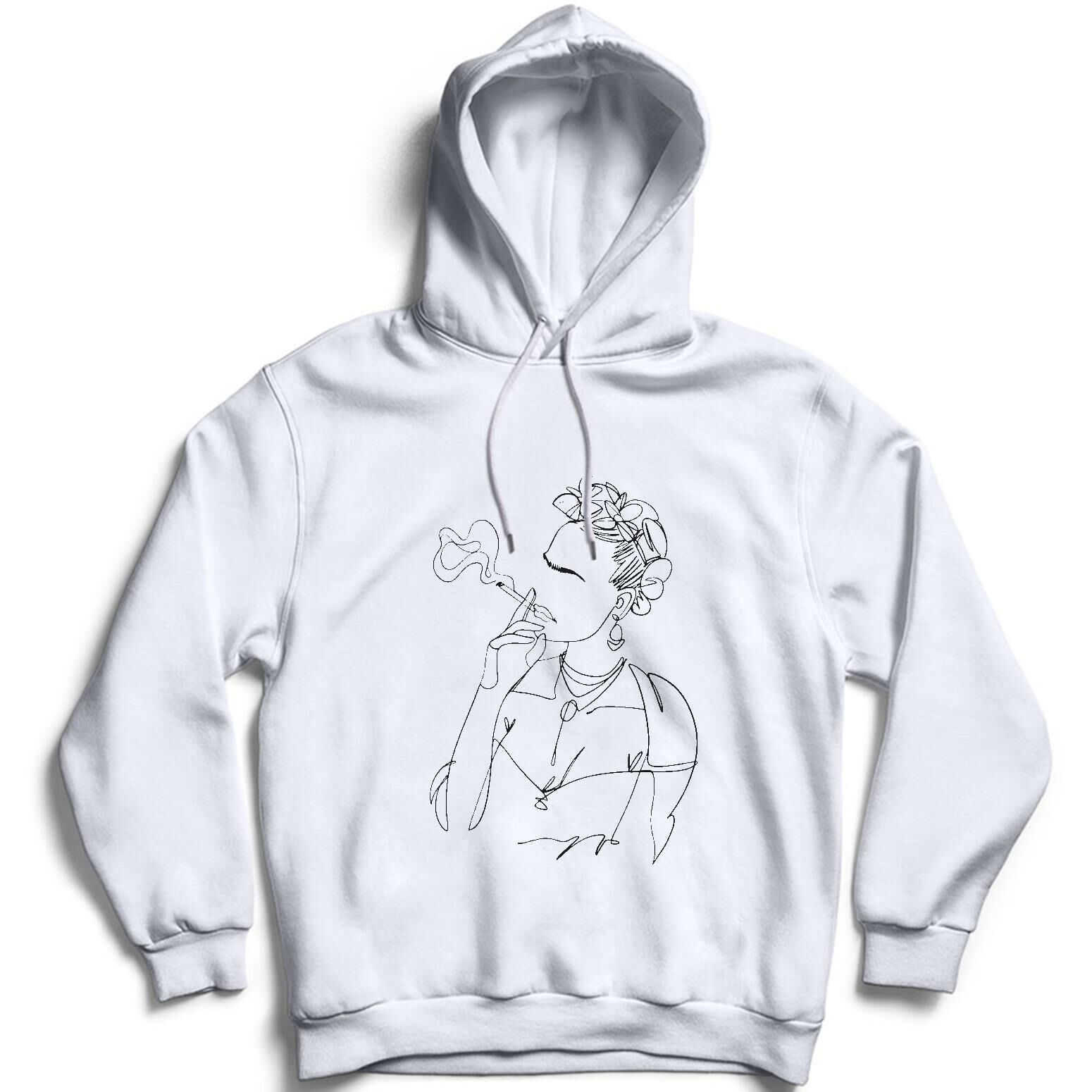 Frida Ressam Baskılı Kapüşonlu Sweatshirt