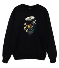 Kuru Kafa Korsan Baskılı Sweatshirt