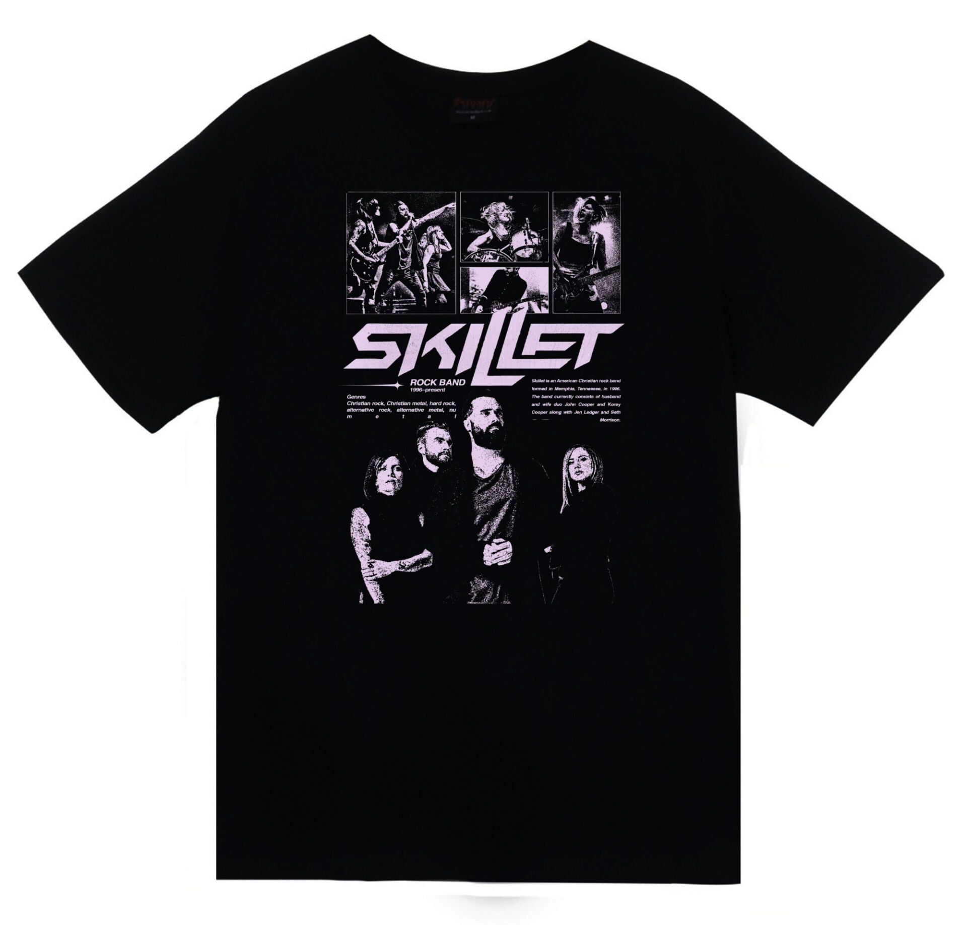 Skillet - Müzik - Rock Grubu Baskılı Unisex %100 Pamuk T-shirt