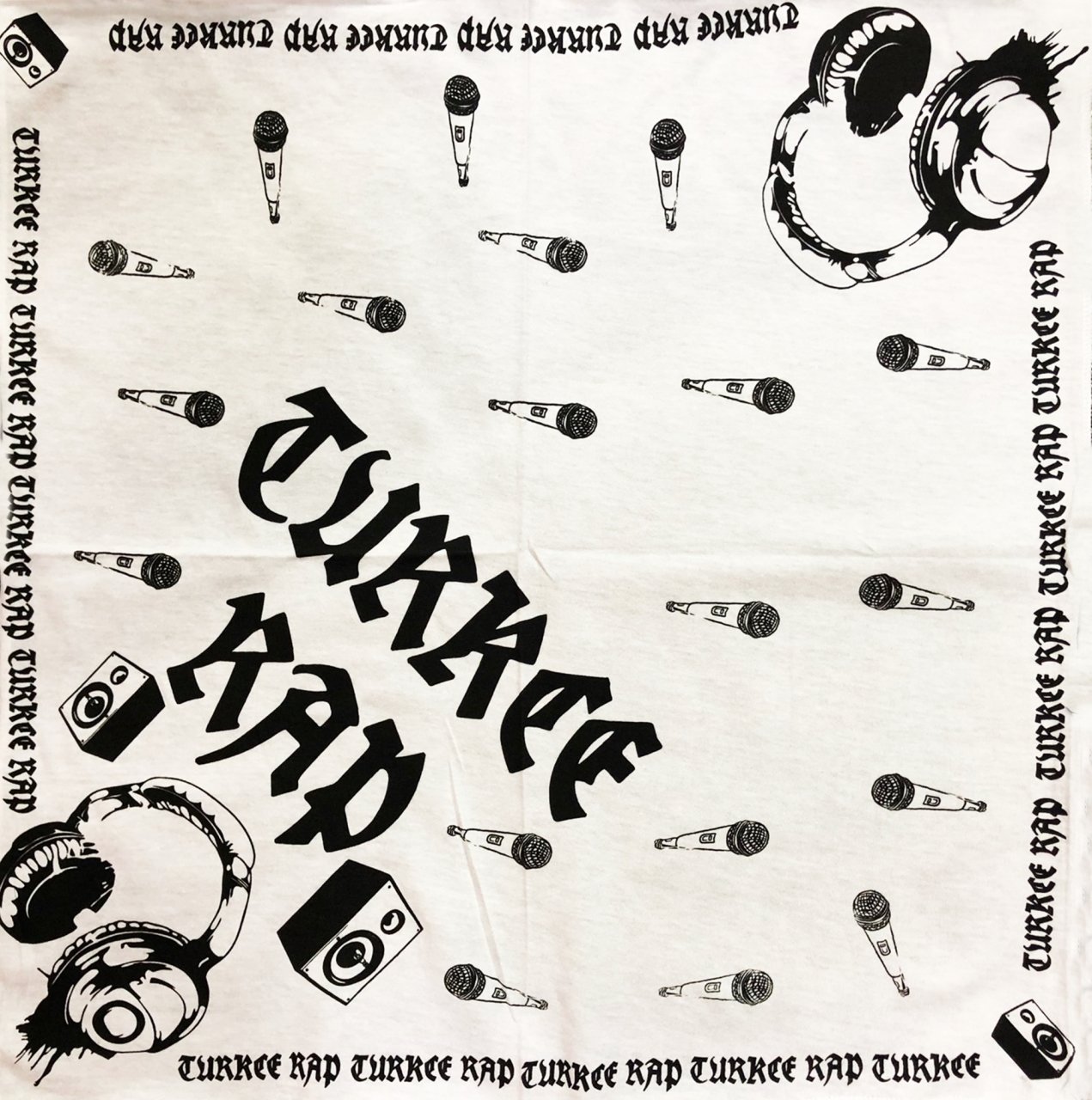 Türkçe Rap Kulaklık Mikrofon Penye Bandana