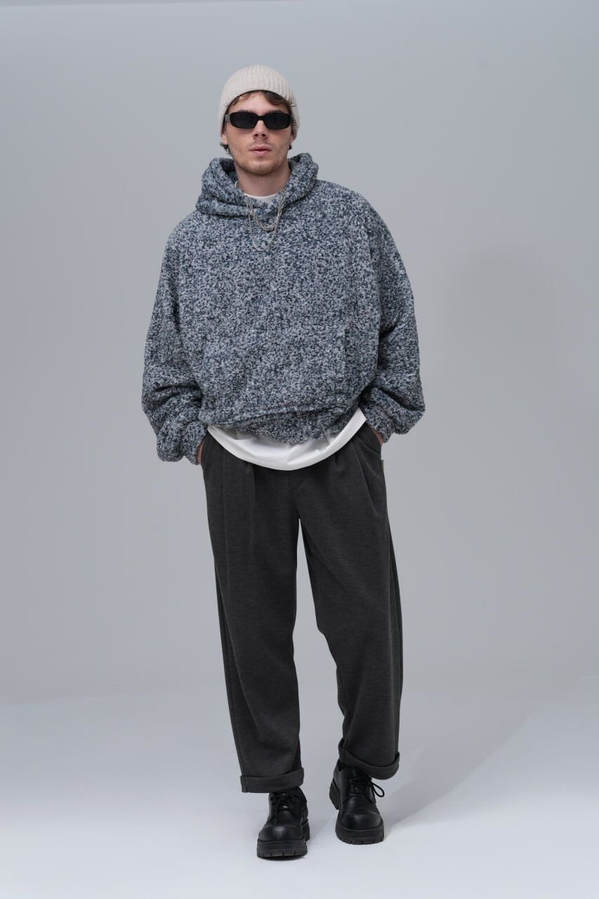 Peluş (Teddy) Yumuşak Dokulu Kapüşonlu Unisex Sweatshirt