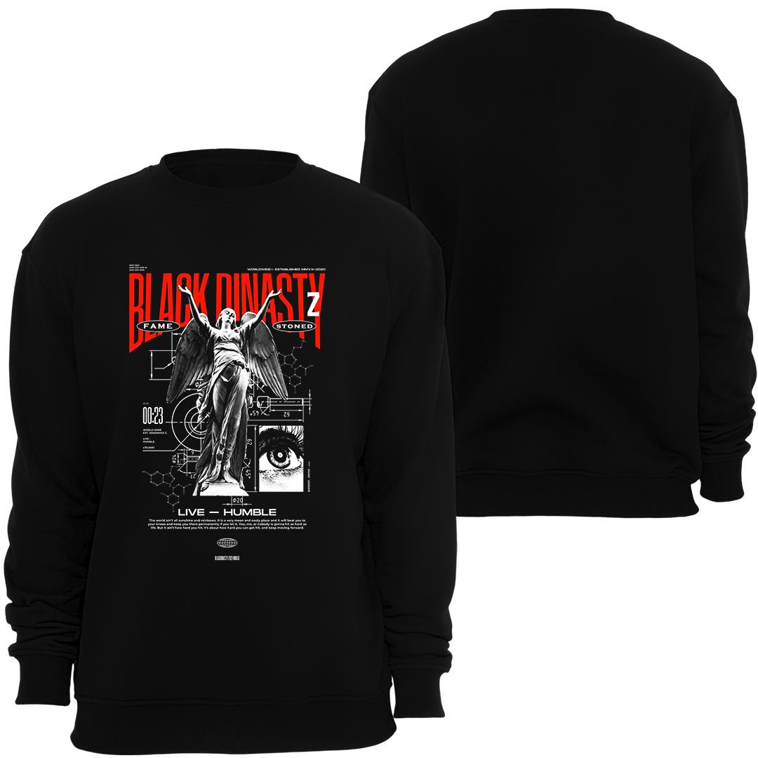 Fame Stoned Özel Tasarım Baskılı Unisex Bisiklet Yaka Sweatshirt