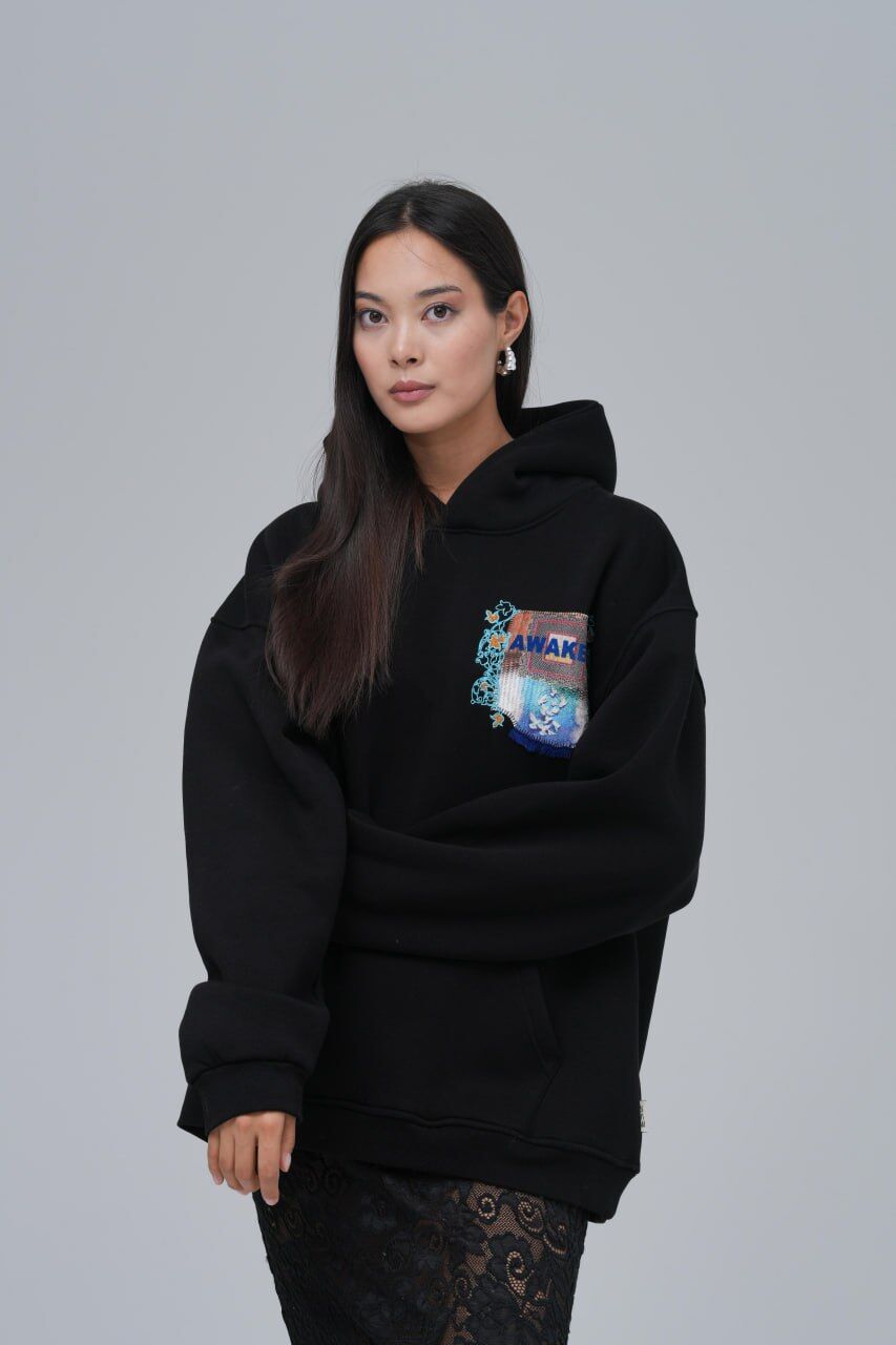 Awaken (Uyanış) Desenli Baskılı, Nakışlı Unisex %100 Pamuk Kapüşonlu Sweatshirt