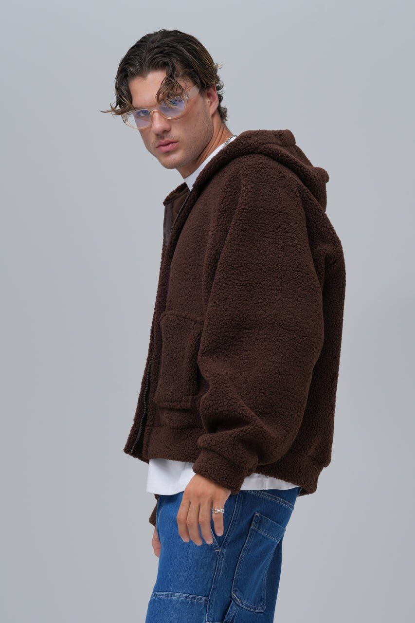 Düz Fermuarlı Cepli Kapüşonlu Unisex %100 Pamuk Sweatshirt