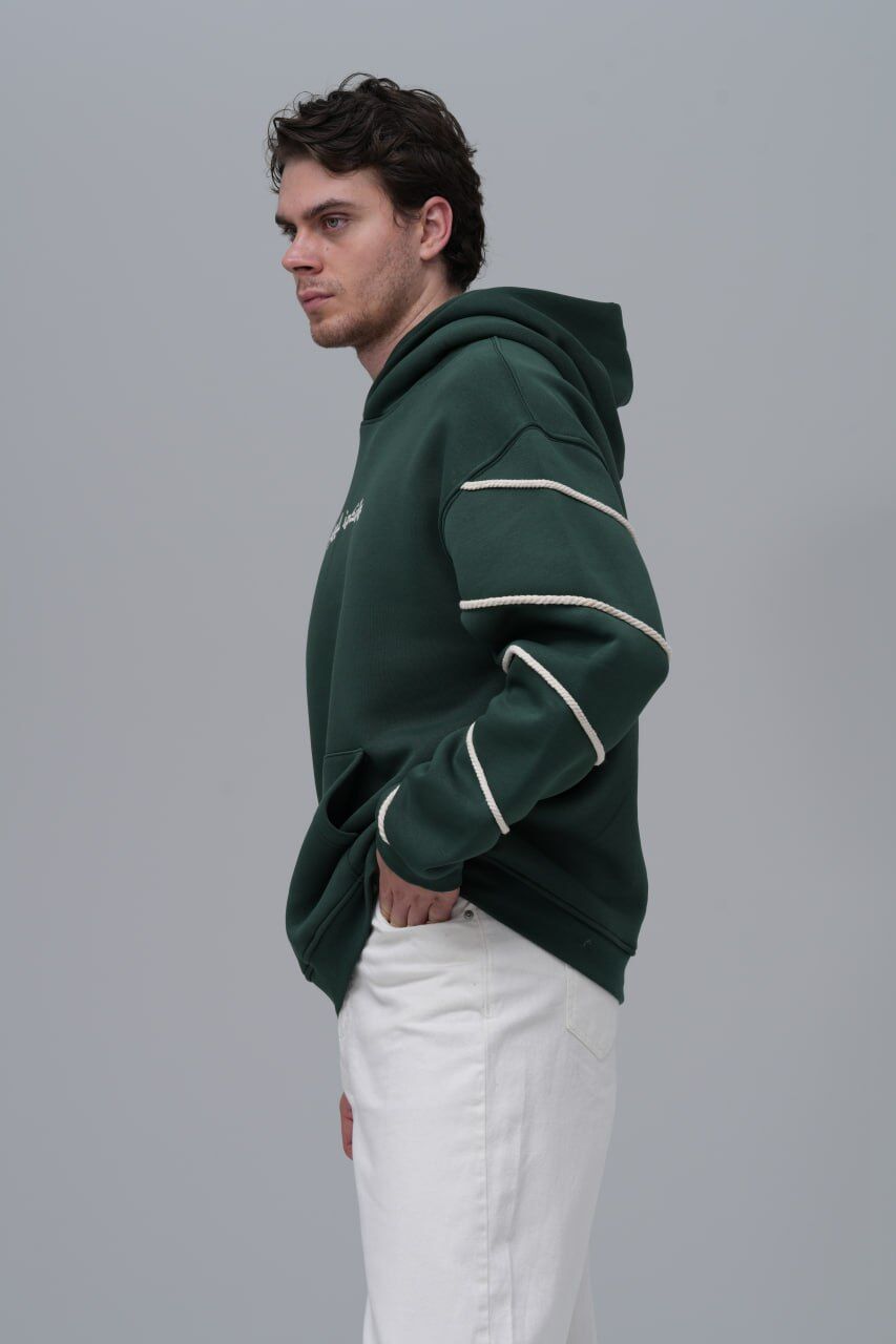 Feel İnside (içinde Hisset) Desenli Baskılı, Nakışlı %100 Pamuk Kapüşonlu Sweatshirt