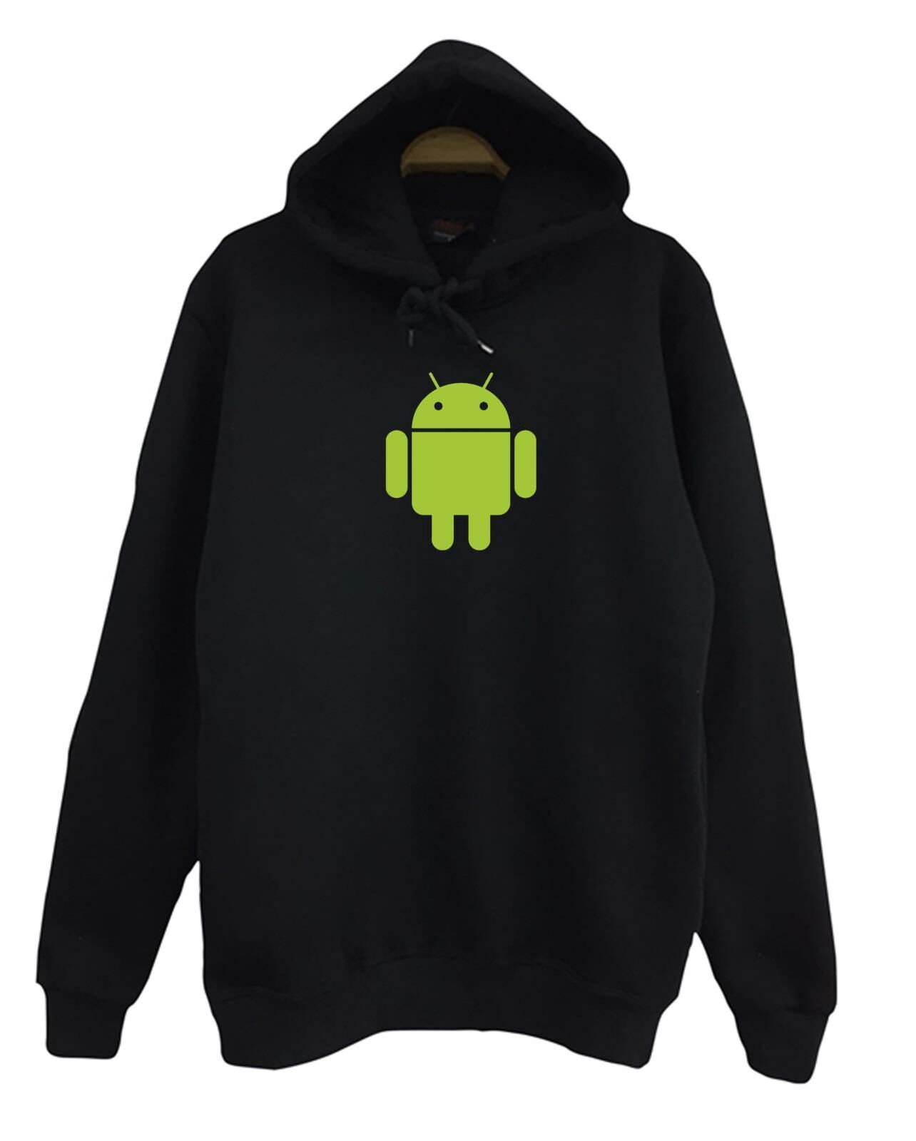 Android Robot Baskılı Kapüşonlu Sweatshirt