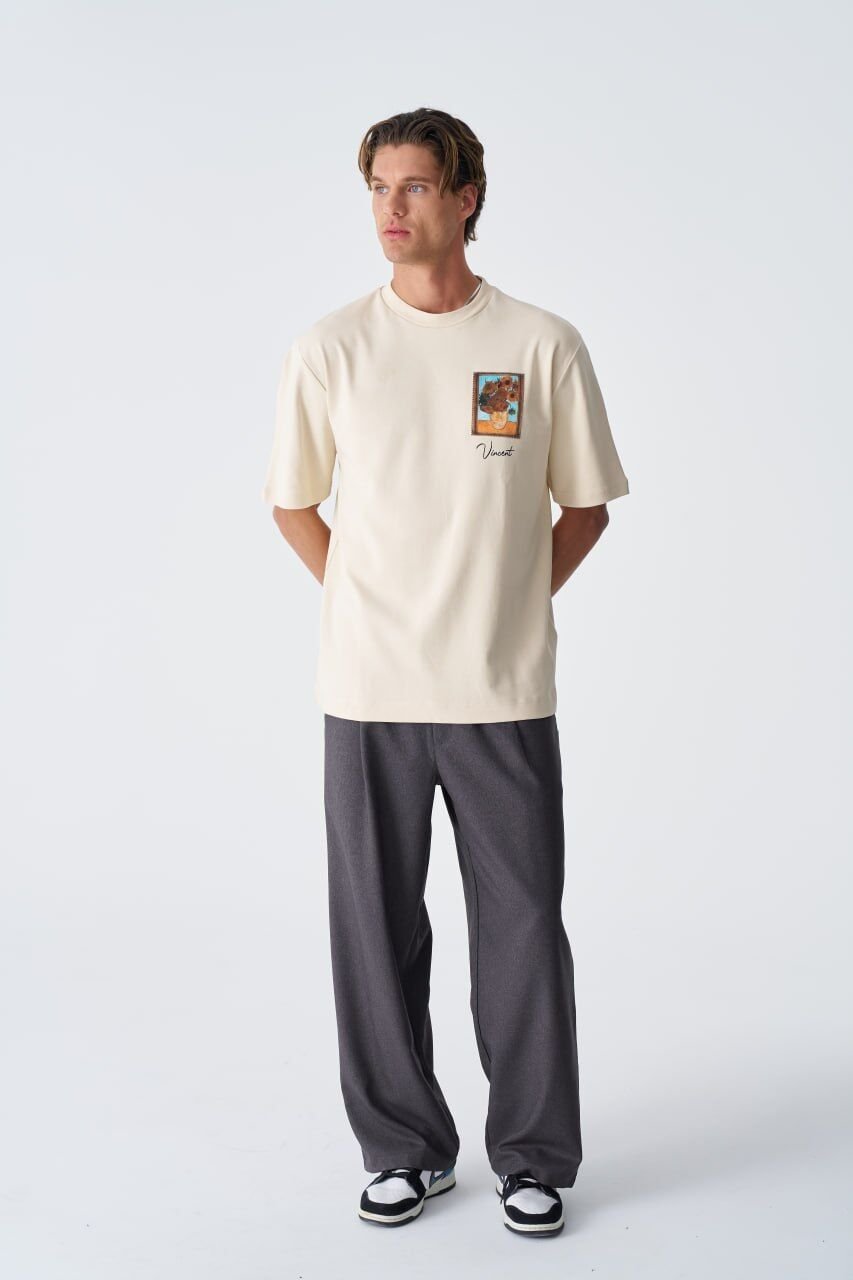 Vincent Van Gogh Baskılı, Nakışlı Unisex %100 Pamuk T-shirt