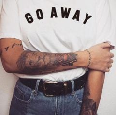 Go Away Baskılı Tişört