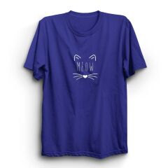 Meow Kedi Baskılı Tshirt