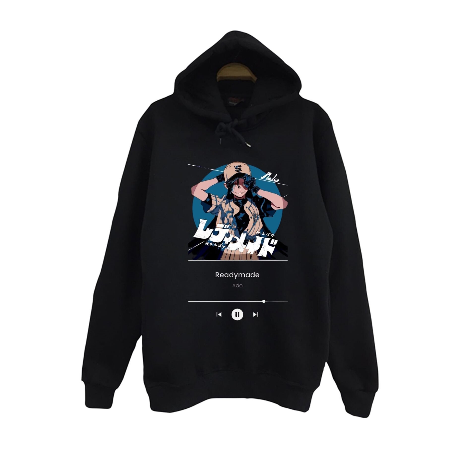 Ado Japon - K-Pop - Rock - Müzik Baskılı Unisex %100 Pamuk Kapüşonlu Sweatshirt