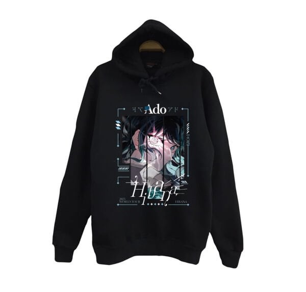 Ado Japon - K-Pop - Rock - Müzik Baskılı Unisex %100 Pamuk Kapüşonlu Sweatshirt