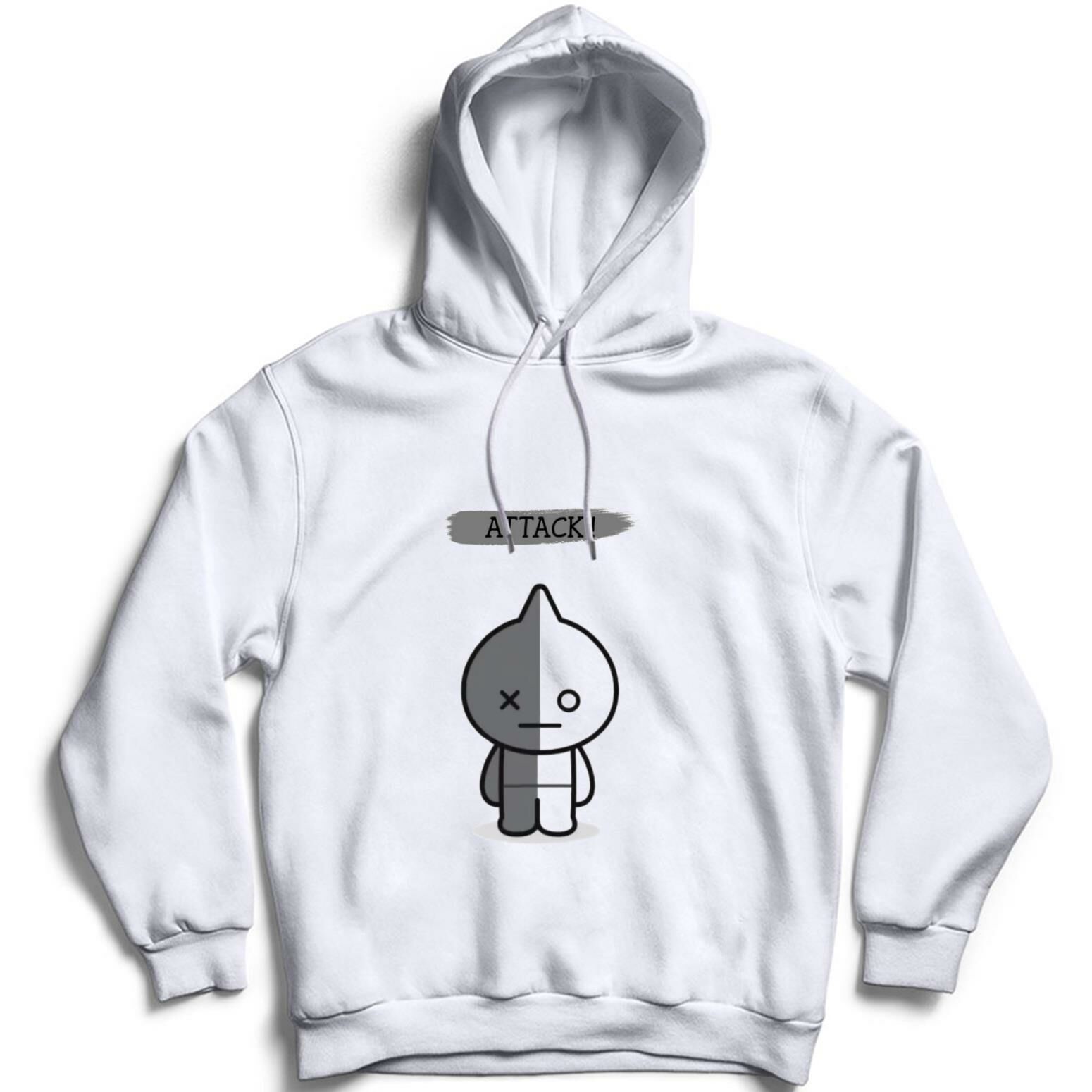 Bt21 Baskılı Kapüşonlu Sweatshirt