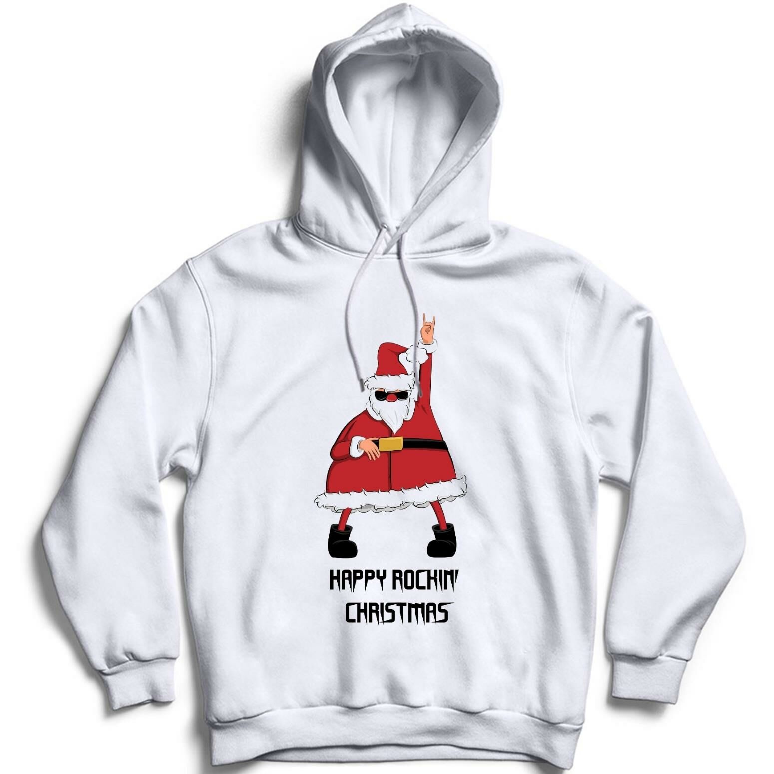 Noel Baba Christmas Yeni Yıl Baskılı Kapüşonlu Sweatshirt