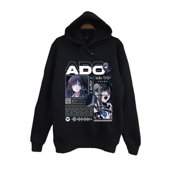 Ado Japon - K-Pop - Rock - Müzik Baskılı Unisex %100 Pamuk Kapüşonlu Sweatshirt