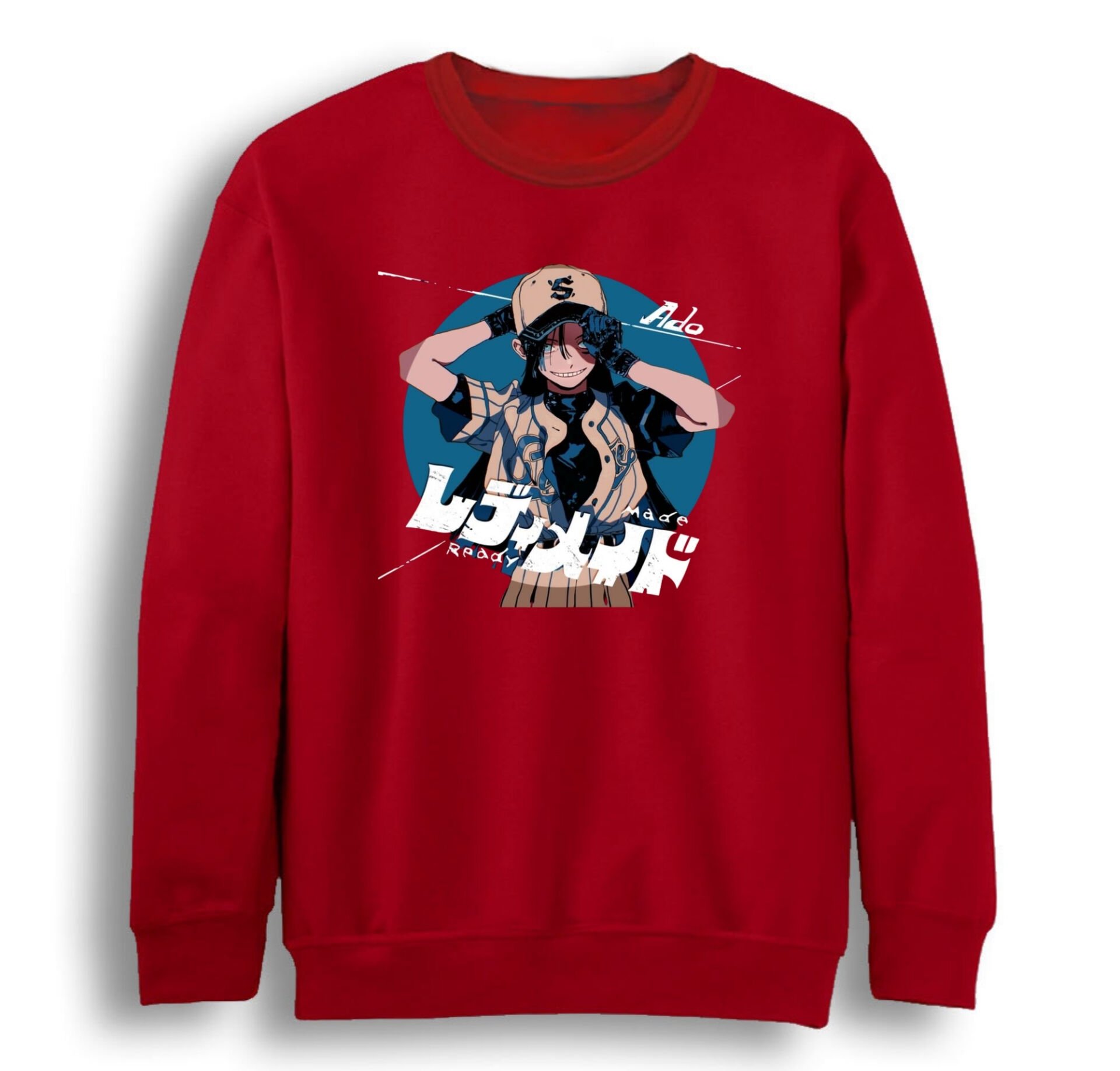 Ado Japon - K-Pop - Rock - Müzik Baskılı Unisex %100 Pamuk Bisiklet Yaka Sweatshirt