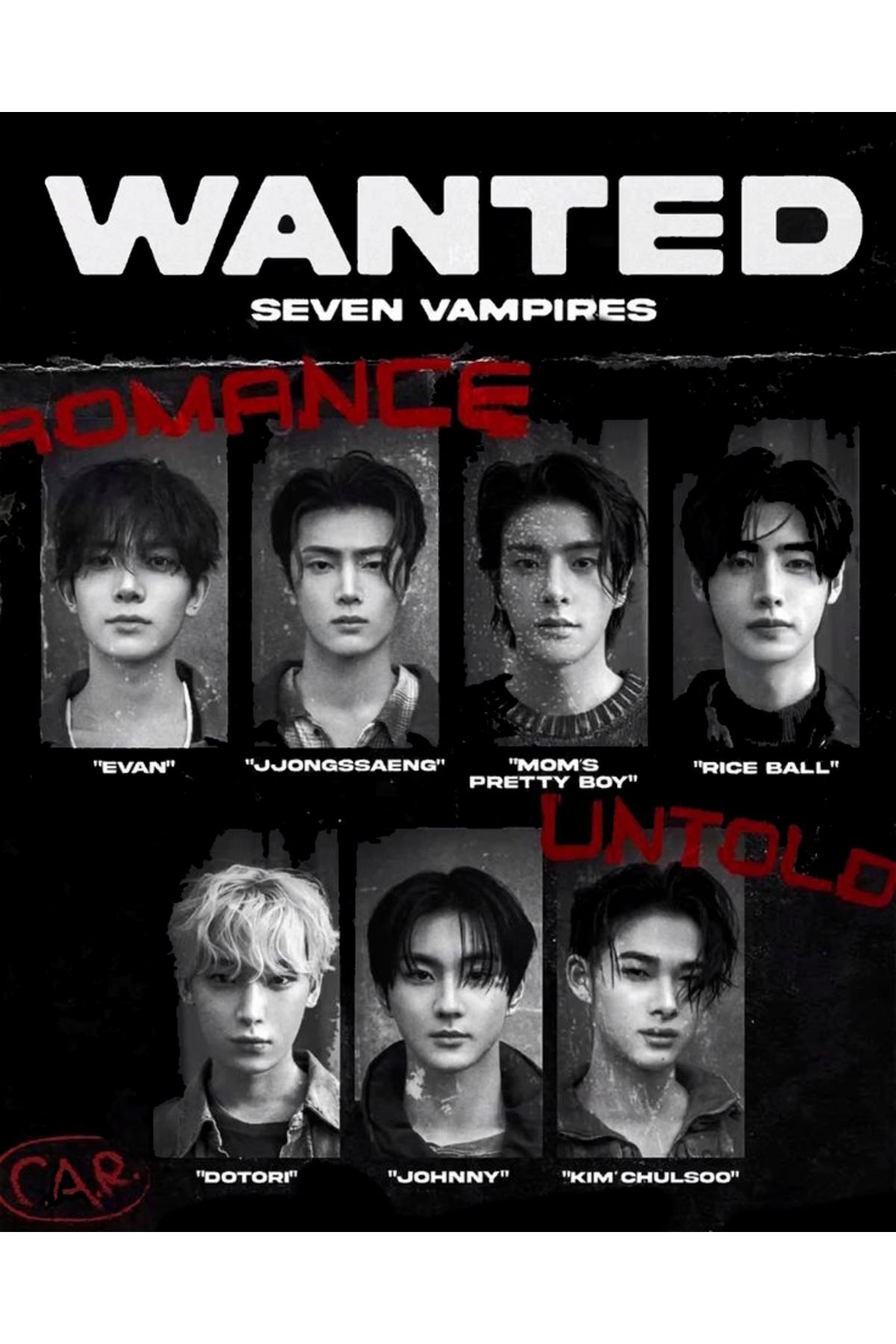 Enhypen – K-Pop Müzik Grubu Baskılı Unisex %100 Pamuk Siyah T-shirt