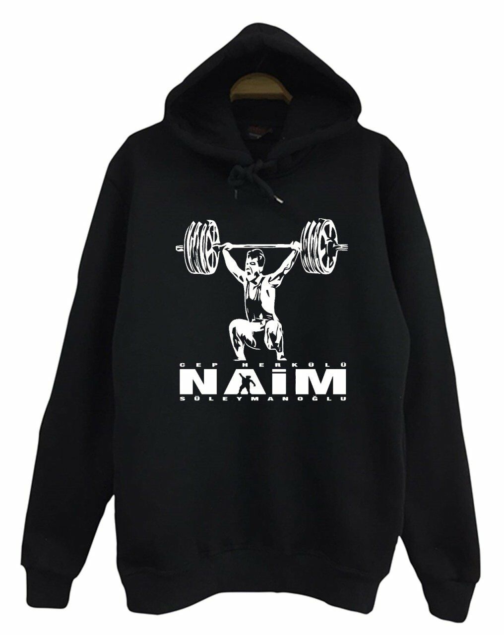 Naim Süleymanoğlu Cep Herkülü Baskılı Kapüşonlu Sweatshirt