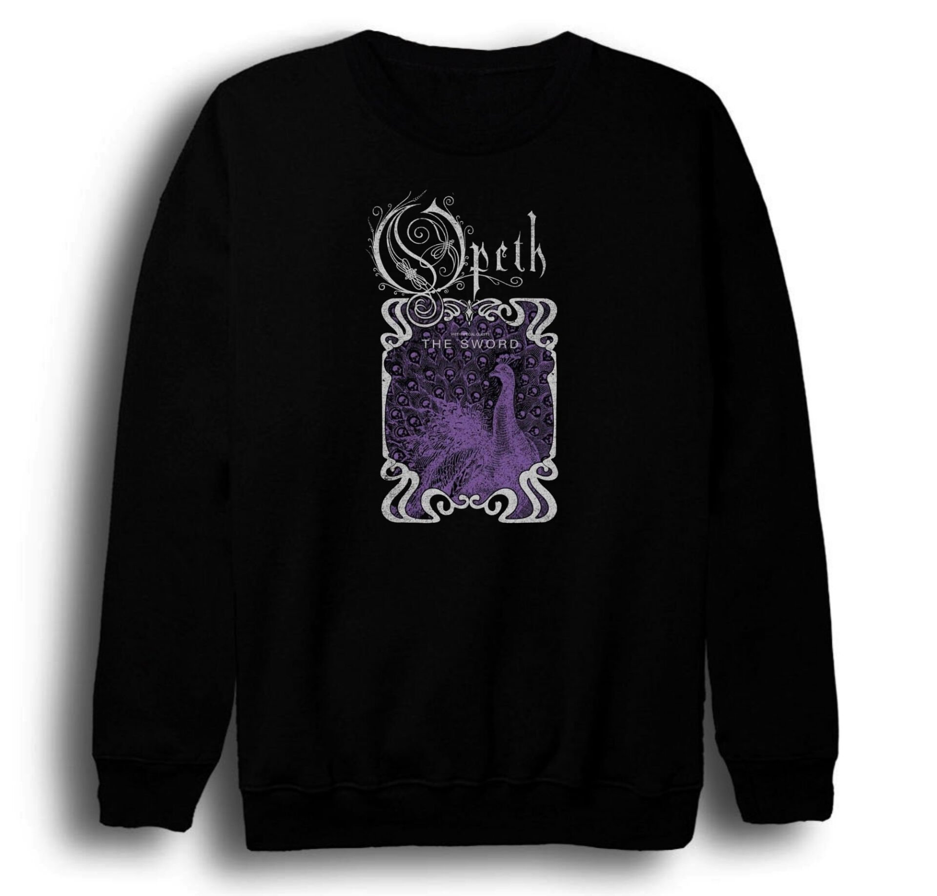 Opeth - Müzik Grubu Baskılı Unisex %100 Pamuk Siyah Bisiklet Yaka Sweatshirt