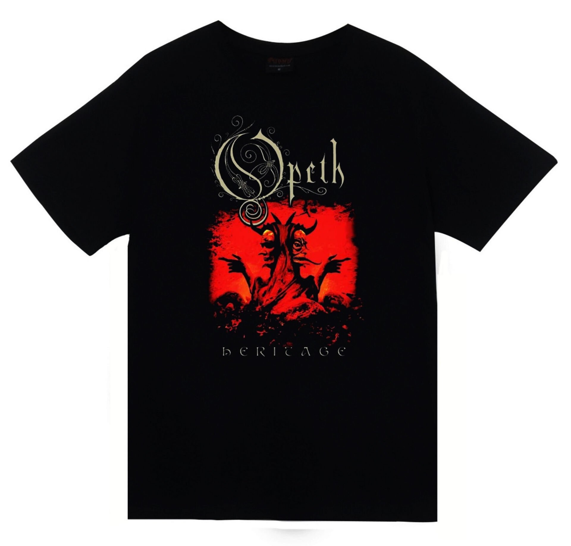 Opeth - Müzik Grubu Baskılı Unisex %100 Pamuk Siyah T-shirt