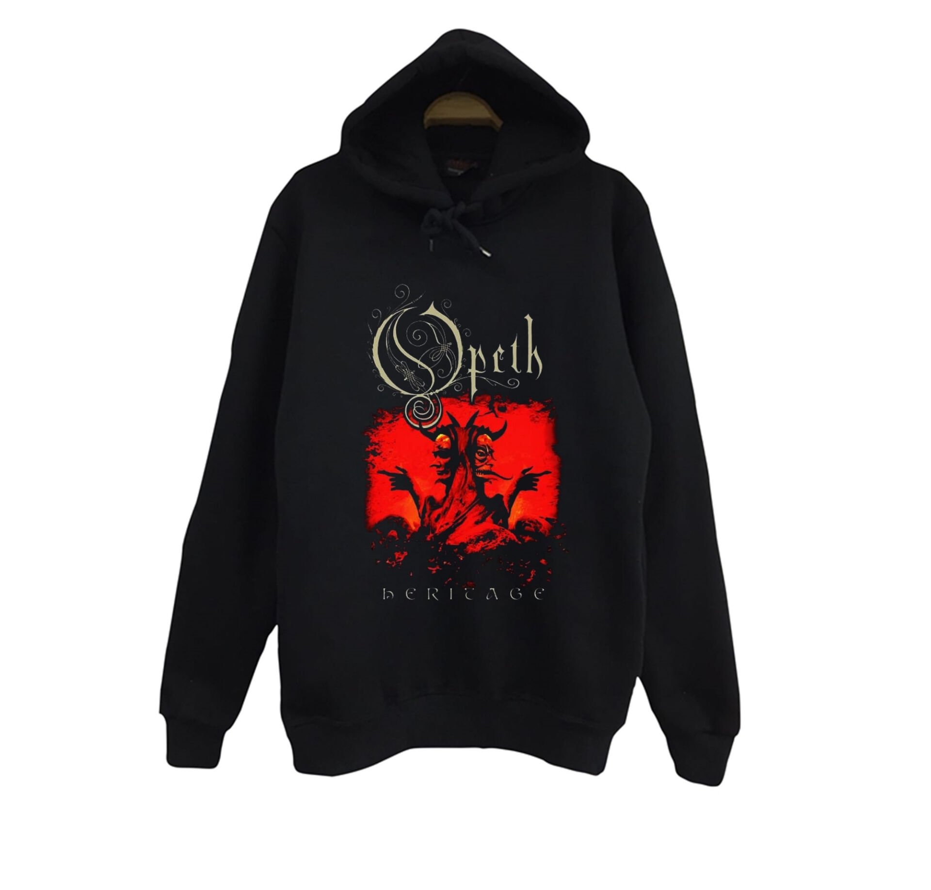 Opeth - Müzik Grubu Baskılı Unisex %100 Pamuk Siyah Kapüşonlu Sweatshirt