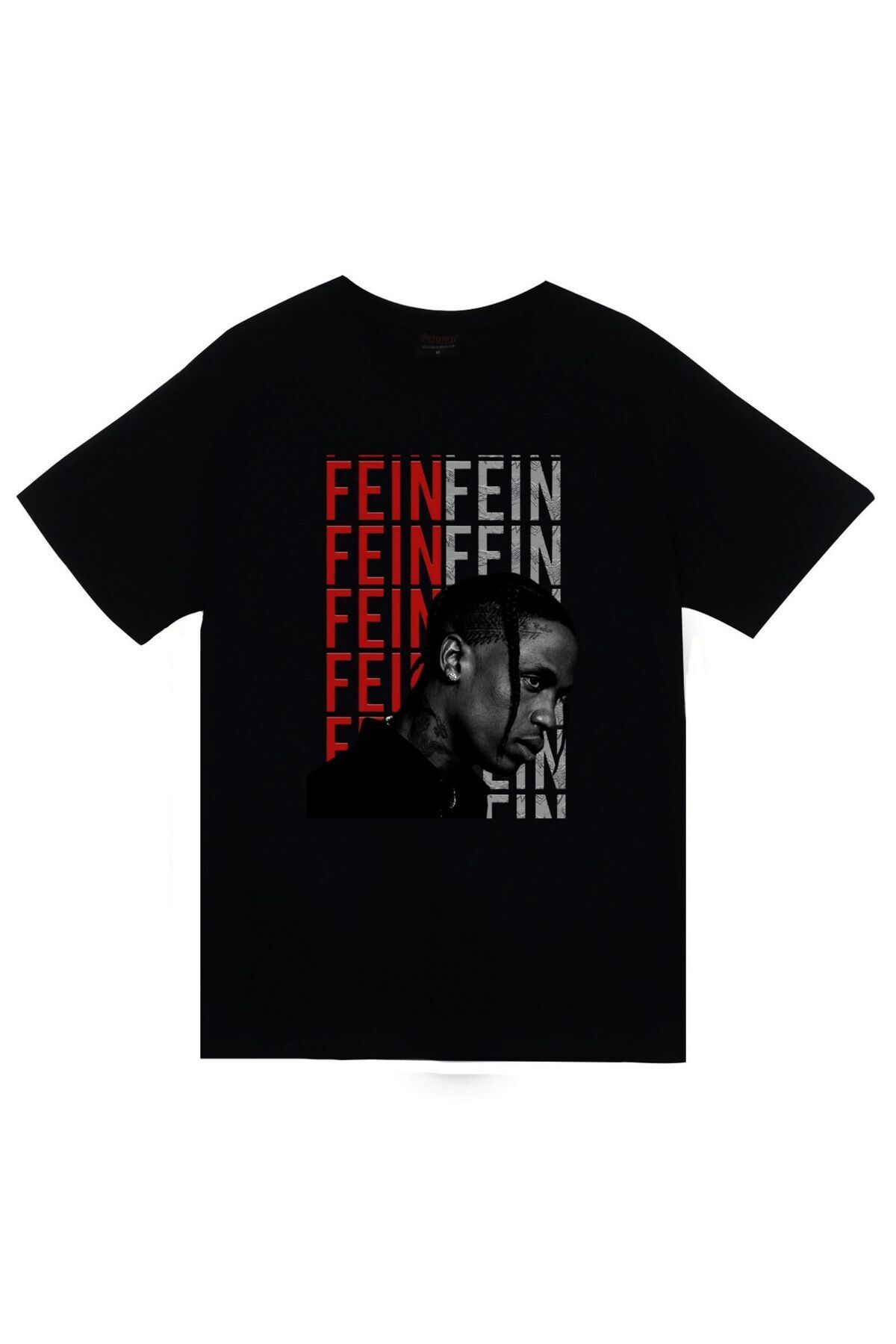 Travis Scott Baskılı Unisex %100 Pamuk Siyah T-shirt