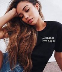 First Of All No Sol Logo Baskılı Tişört