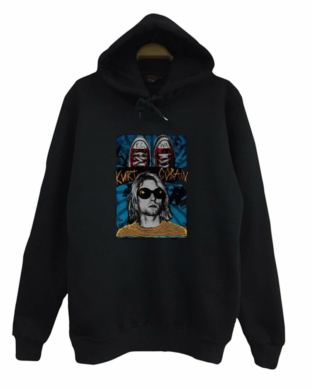 Nirvana-Kurt Cobain Baskılı Kapüşonlu Sweatshirt