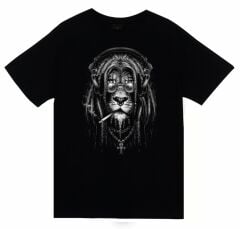 Aslan Hippi Baskılı T-shirt