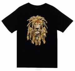 Aslan Hippi Baskılı T-shirt
