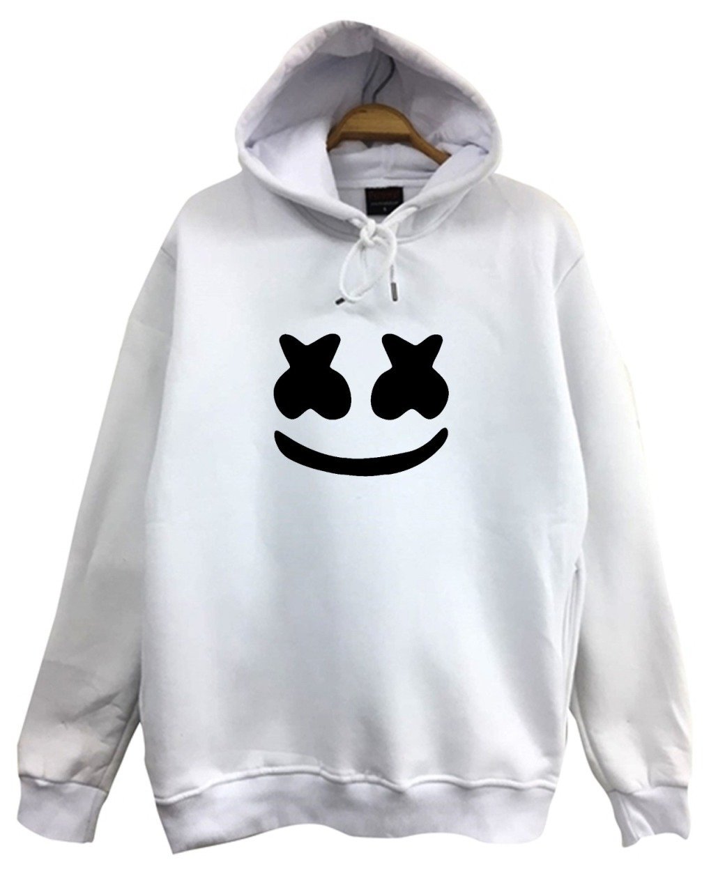Marshmello Baskılı Kapüşonlu Sweatshirt BEYAZ - XS
