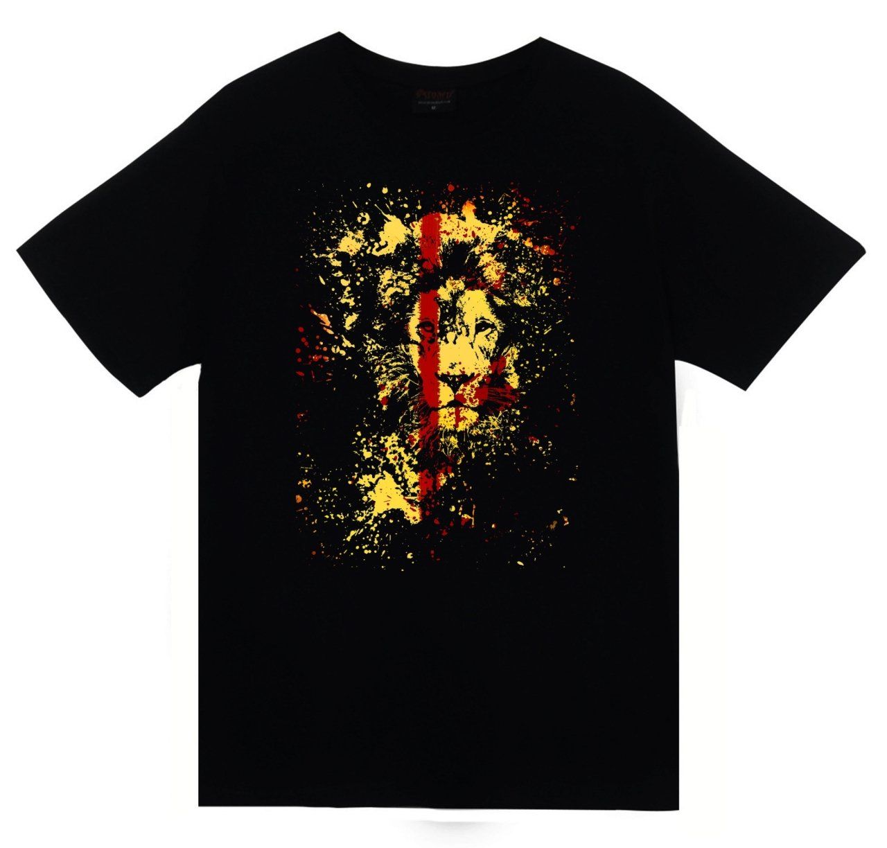 Aslan Sarı Kırmızı Baskılı T-shirt
