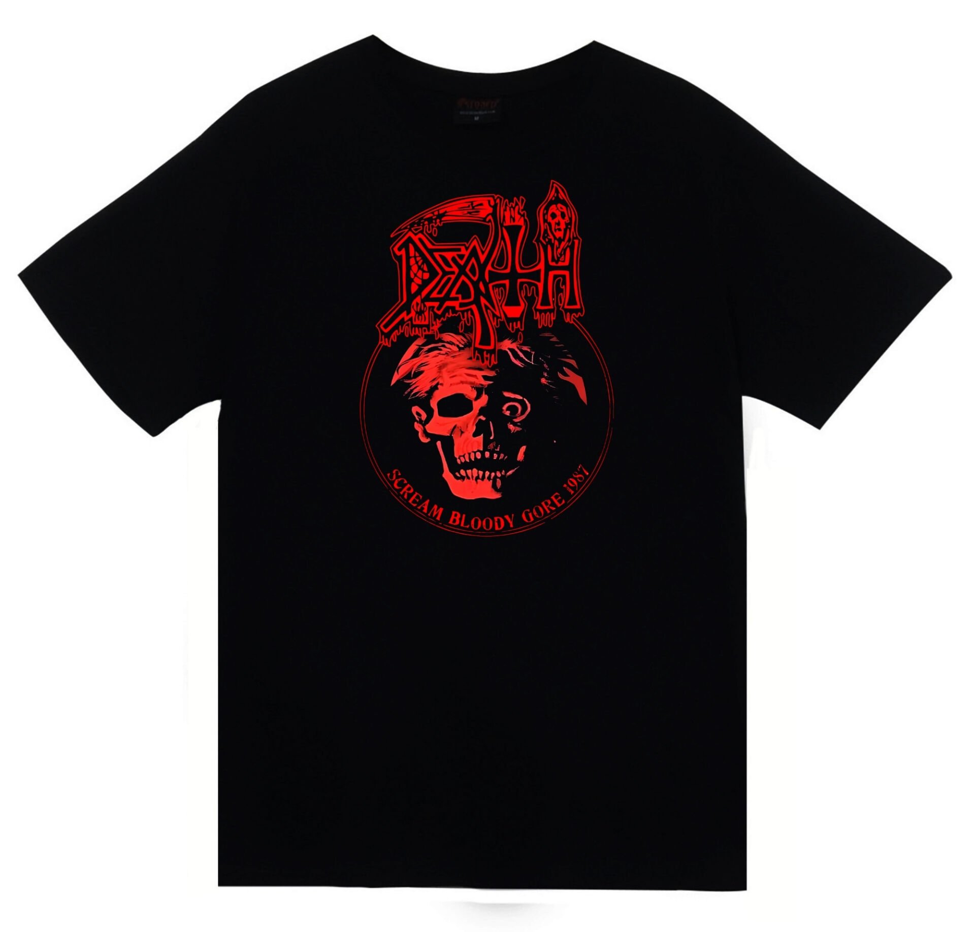 Death - Müzik - Grubu Baskılı Unisex %100 Pamuk Siyah T-shirt