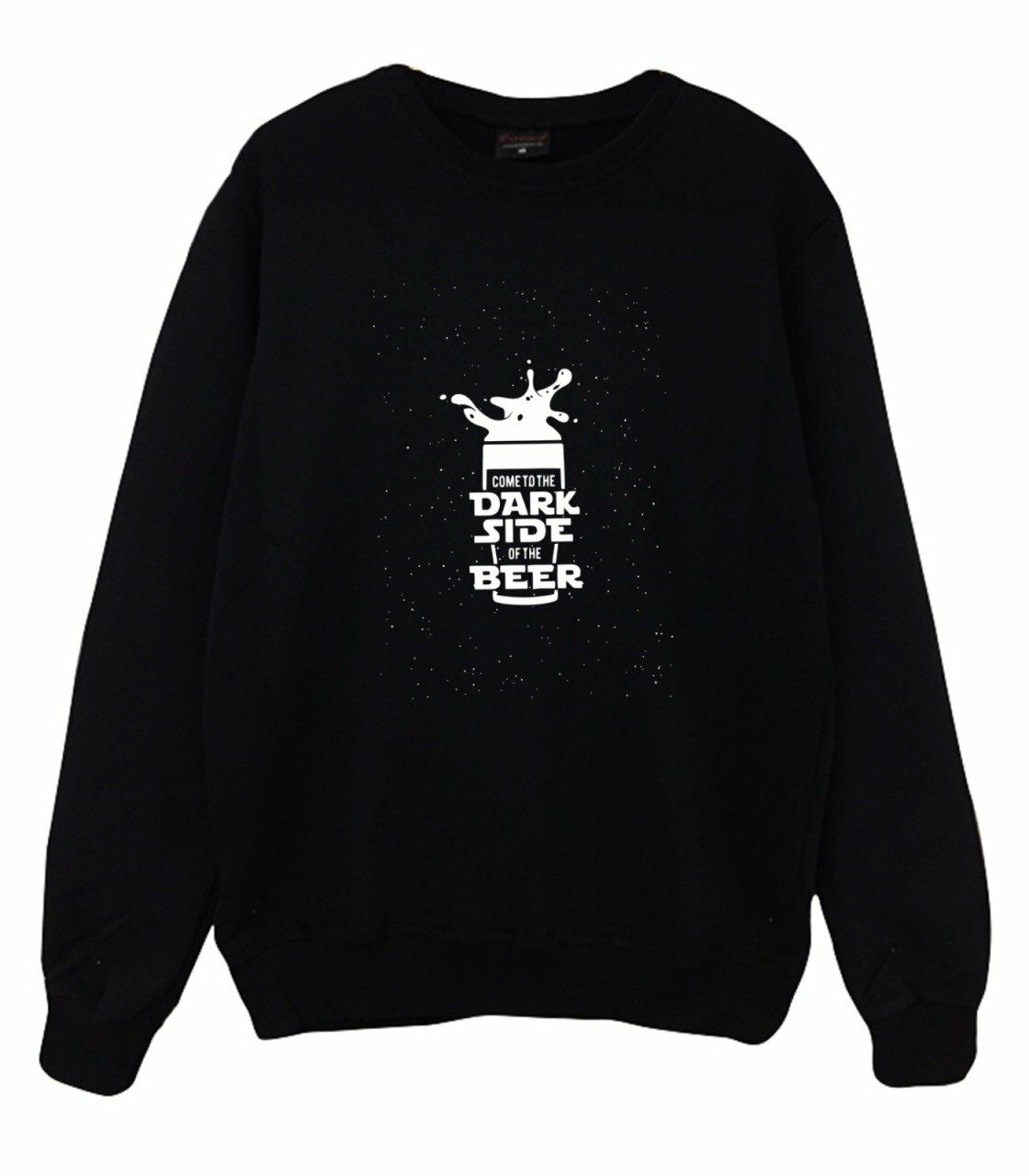 The Dark Side Of The Beer Baskılı Bisiklet Yaka Sweatshirt