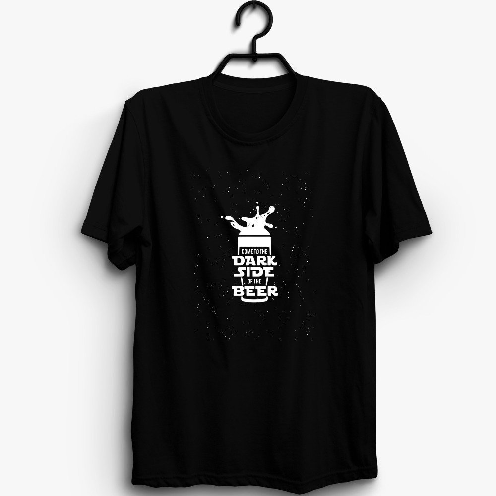 The Dark Side Of The Beer Baskılı T-shirt SİYAH - M
