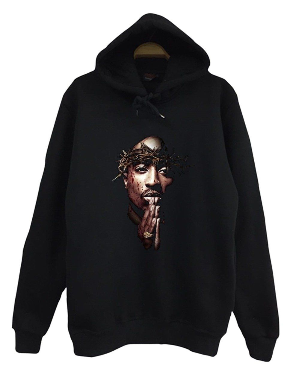 Tupac Shakur Baskılı Kapşonlu Sweatshirt