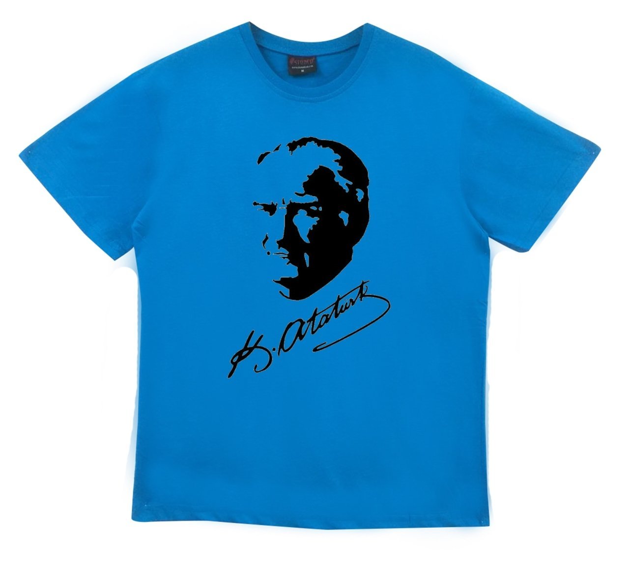 Gazi Mustafa Kemal Atatürk Baskılı T-shirt MAVİ - XS