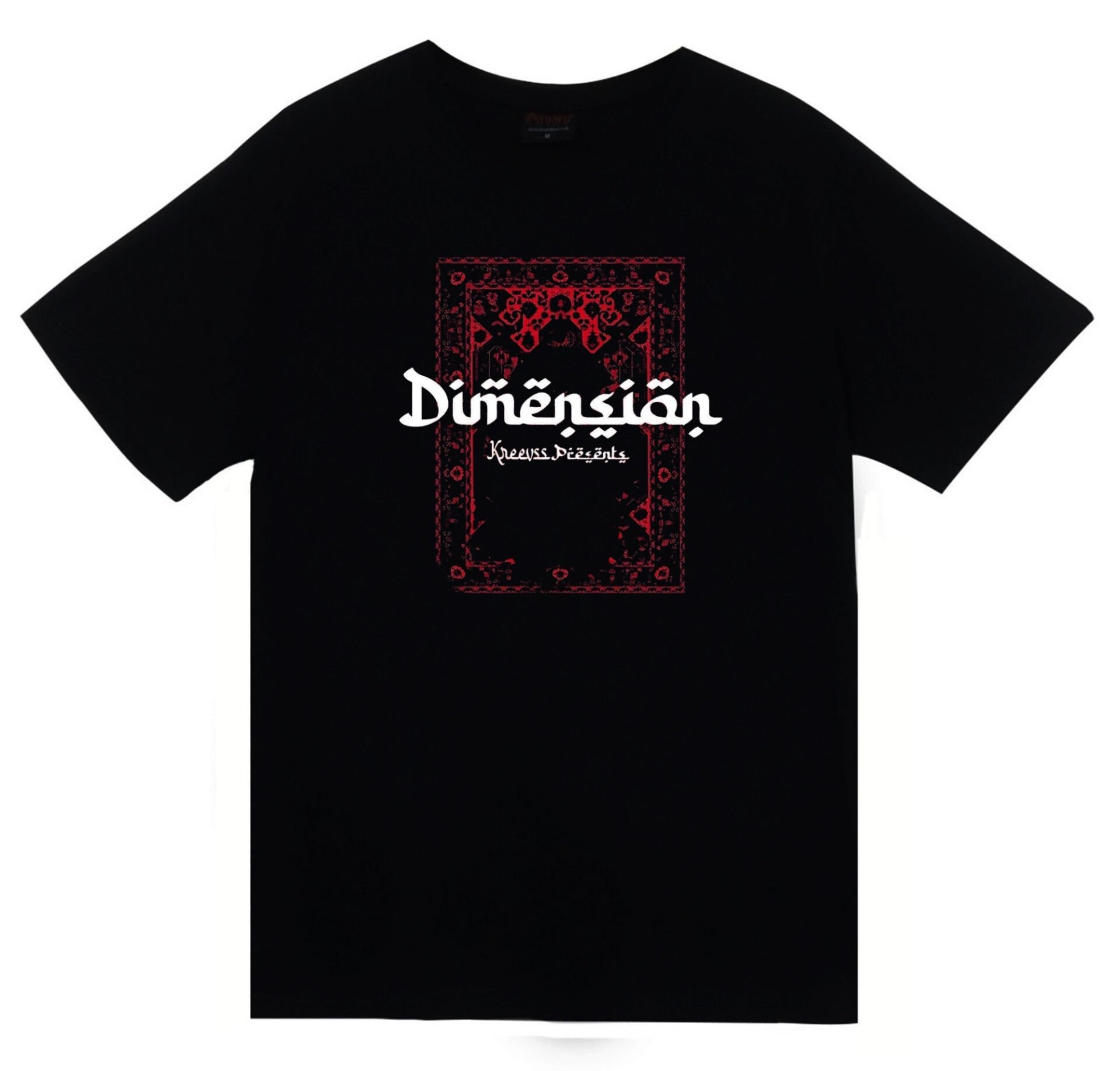 Dimension - Halı - Motif Baskılı Unisex %100 Pamuk Siyah T-shirt