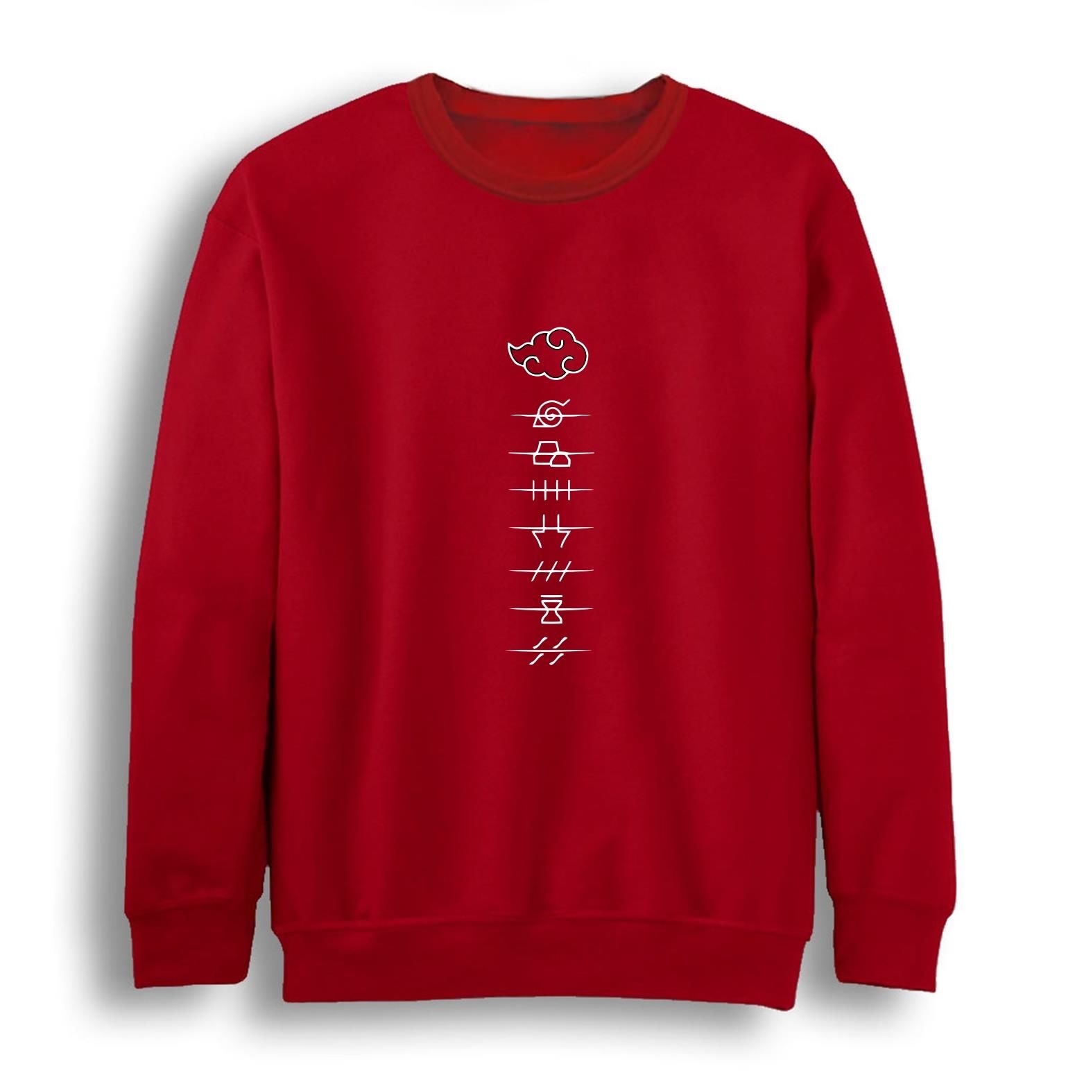 Naruto Baskılı Bisiklet Yaka Sweatshirt