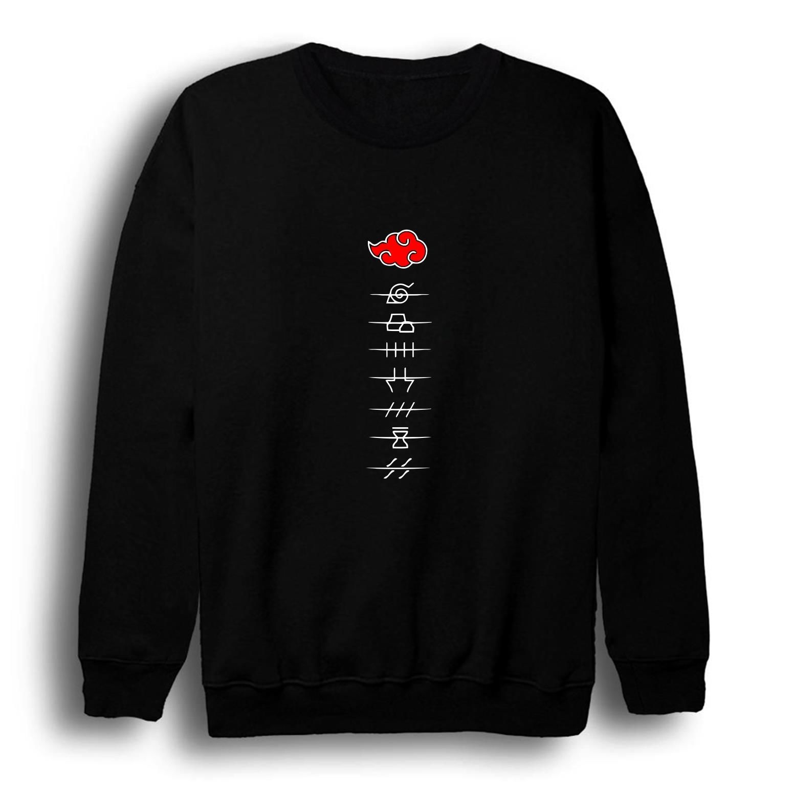 Naruto Baskılı Bisiklet Yaka Sweatshirt