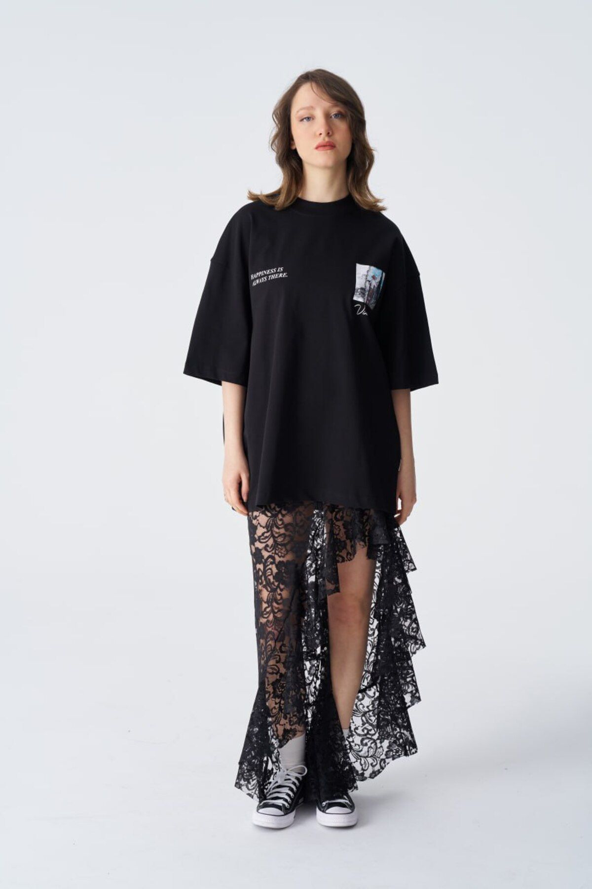 Vincent Van Gogh Baskılı, Nakışlı Unisex %100 Pamuk Siyah T-shirt