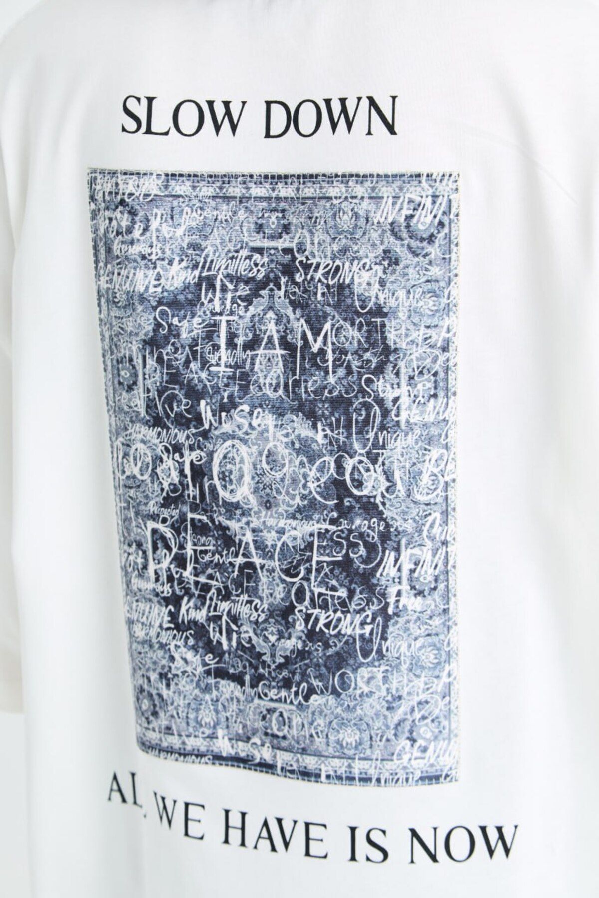 I'm What I'm Slow Down, All We Have Is Now Baskılı Unisex %100 Pamuk Ekru T-shirt