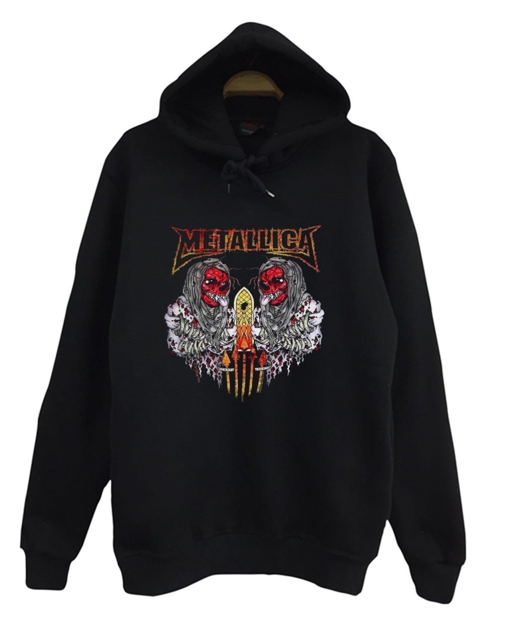 Metallica Baskılı Kapüşonlu Sweatshirt SİYAH - S
