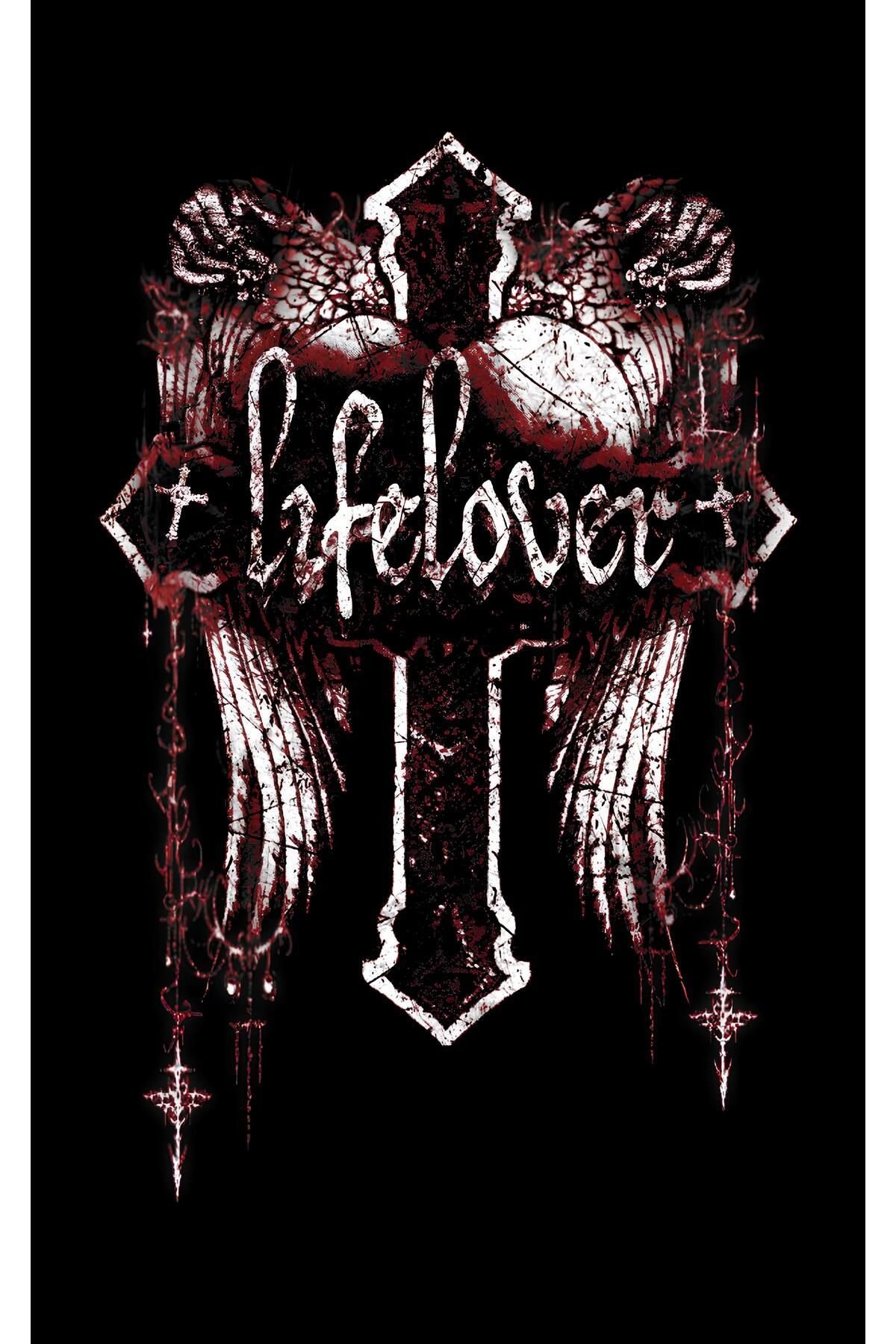 Lifelover Müzik Grubu Baskılı Unisex %100 Pamuk Siyah T-shirt