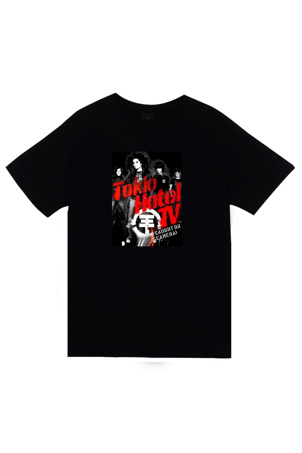 Tokio Hotel Baskılı Unisex Siyah %100 Pamuk T-shirt
