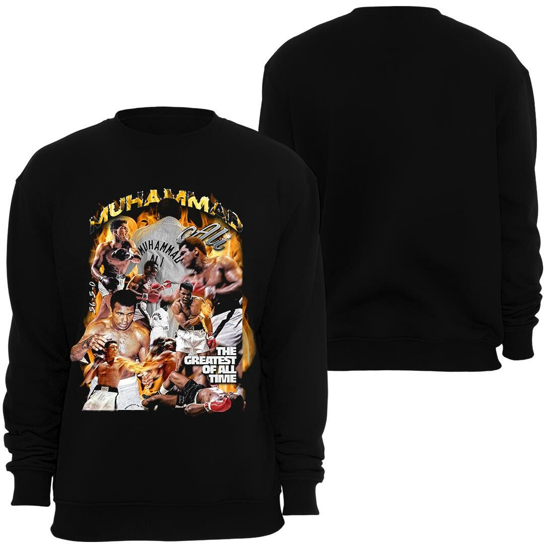 Muhammed Ali Özel Tasarım Unisex Bisiklet Yaka Sweatshirt