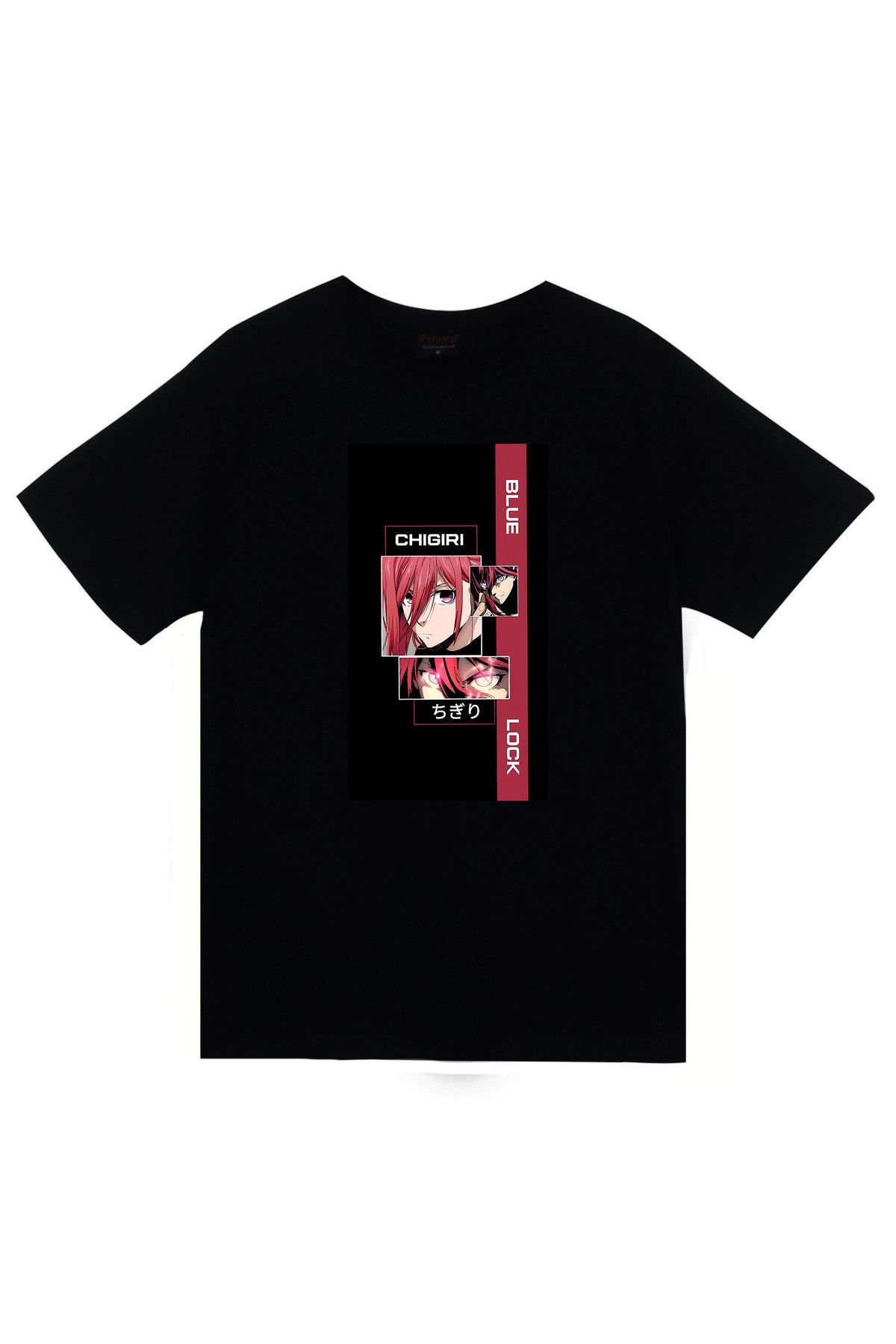 Blue Lock, Reo Mikage Anime Baskılı Unisex %100 Pamuk Siyah T-shirt