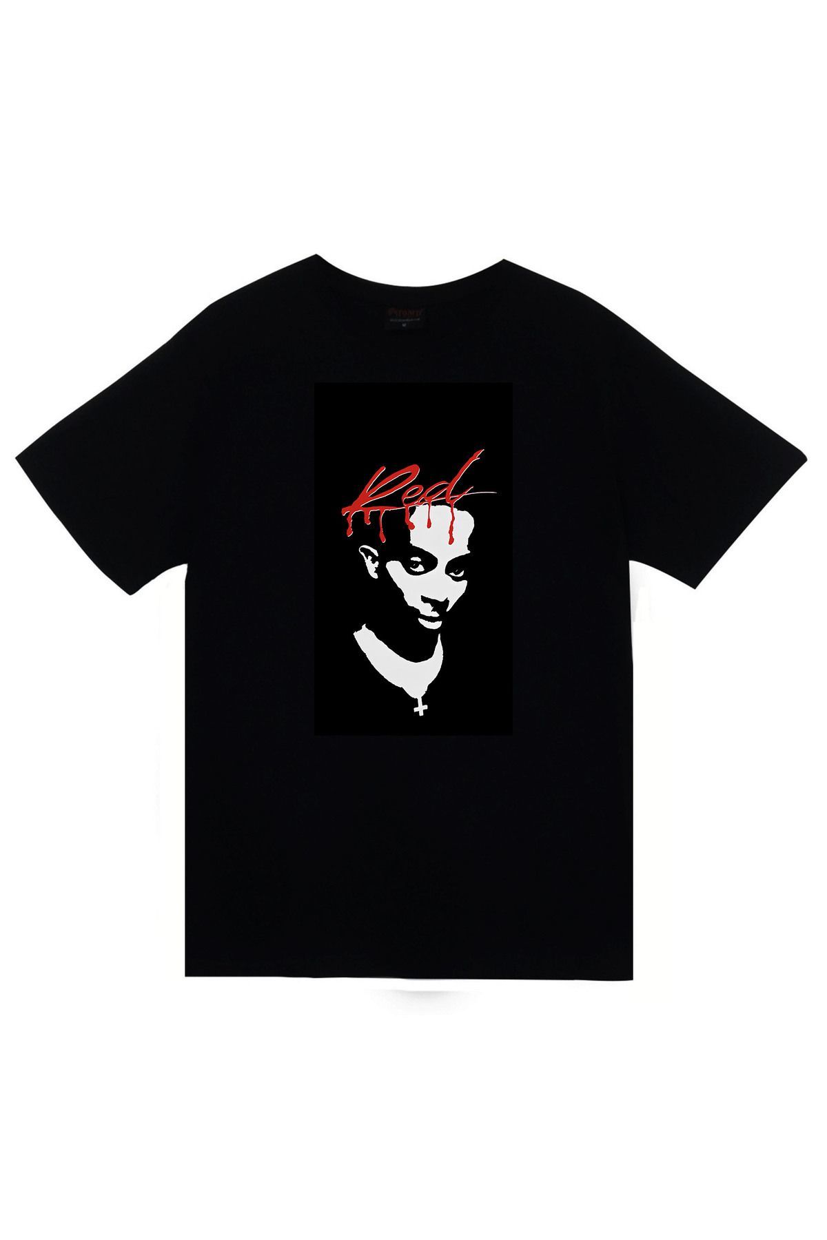 Asap Rocky Baskılı Unisex %100 Pamuk Siyah T-shirt