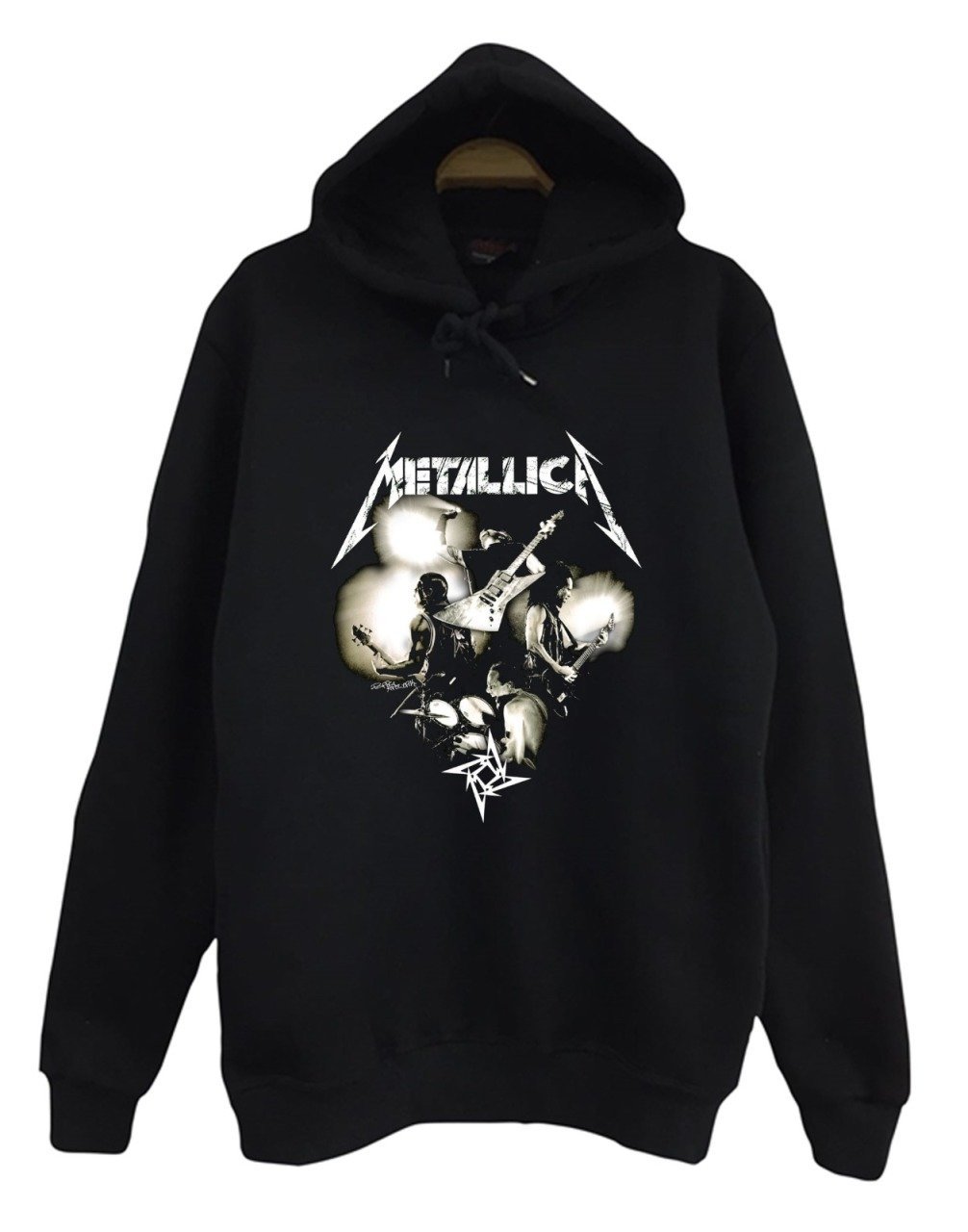 Metallica Baskılı Kapüşonlu Sweatshirt SİYAH - XL